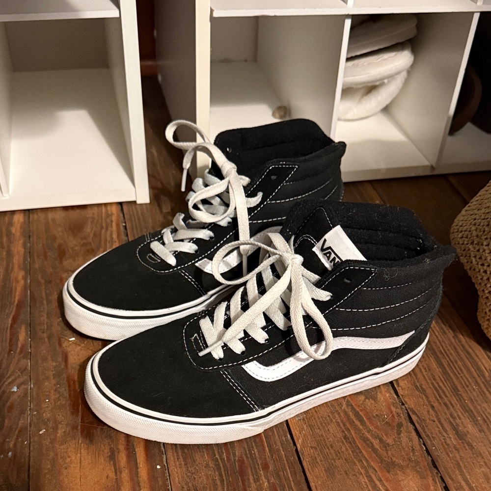Vans Classic Black and White High-Tops - Picture 2 of 4